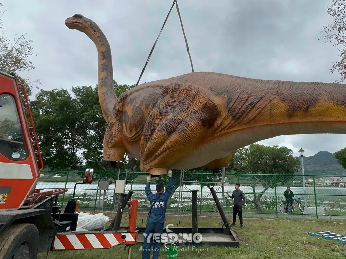 Assembly process of giant dinosaur legs