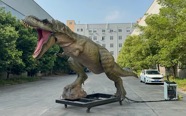 Step 7: programming movements and running the final quality test on an animatronic dinosaur